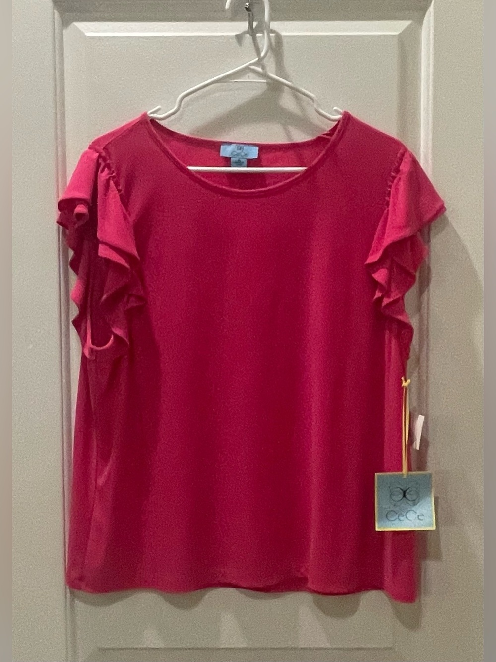 NEW…CeCe Double Ruffle Knit Top - Picture 2 of 4